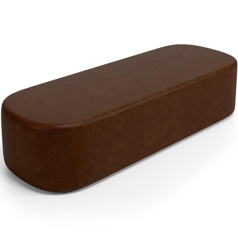 Puff Decorativo Orgânico Para Living Quarto 160cm Doha W01 Couríssimo Marrom - Lyam Decor