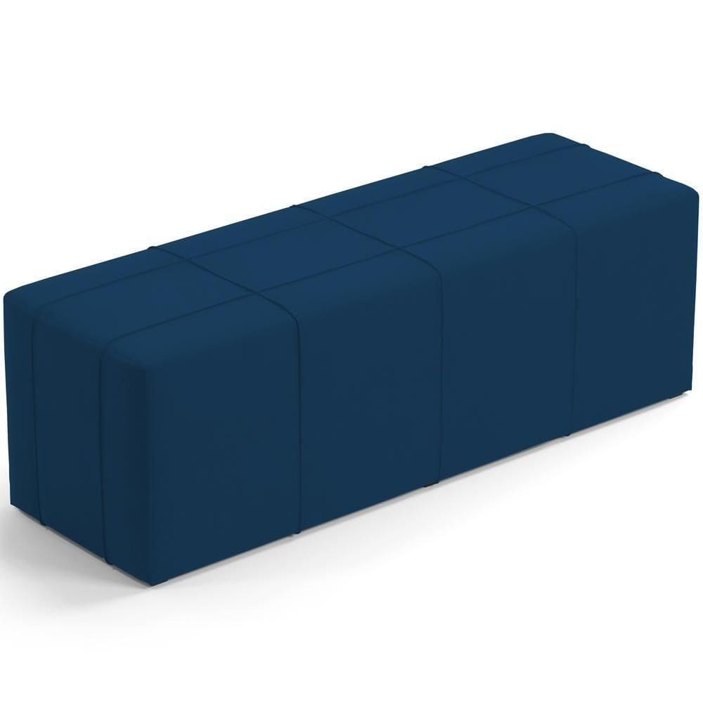 Puff Decorativo Living 160cm Roma W01 Suede Azul Marinho -Lyam