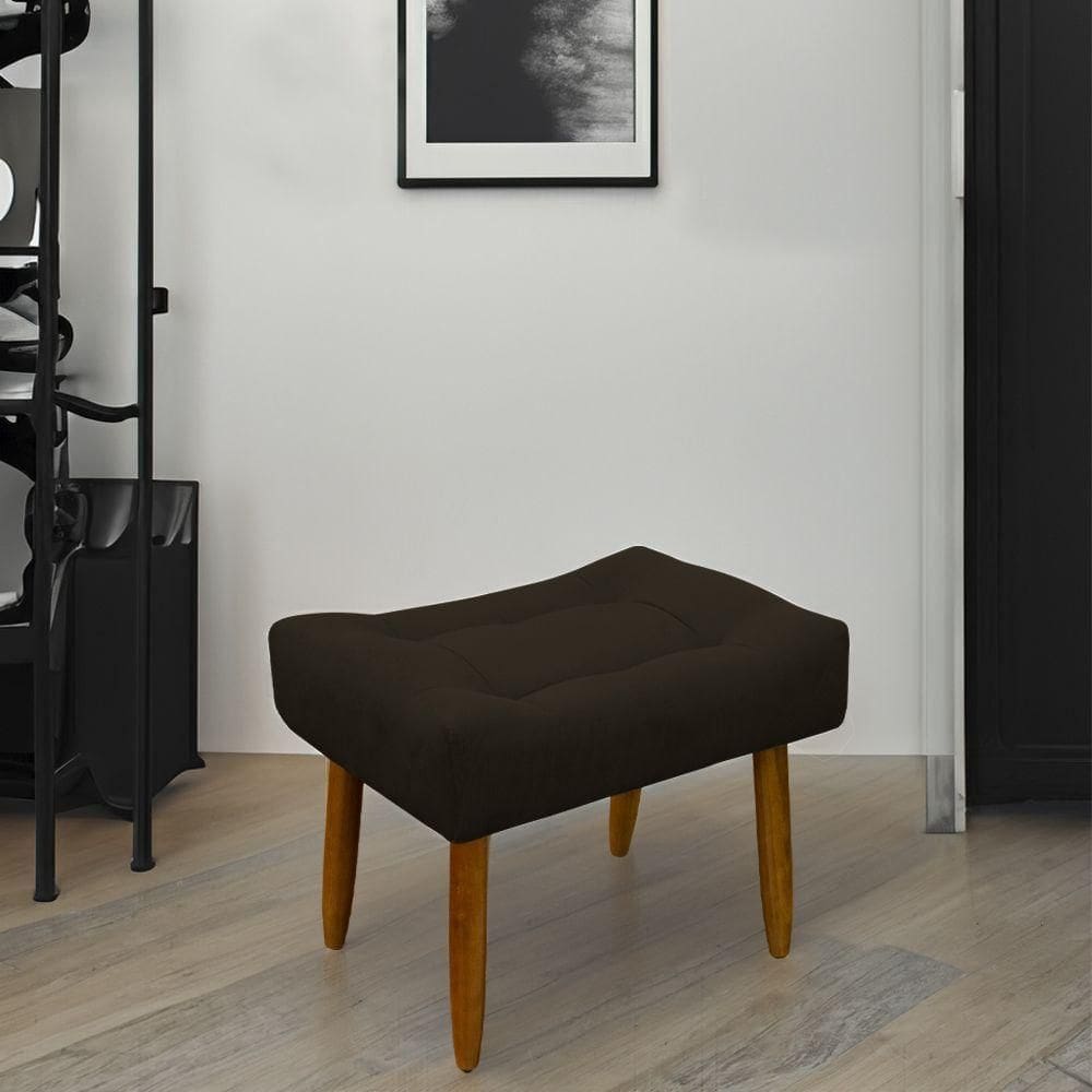Puff Decorativo Quarto E Sala De Estar Suede Light Herrero Cor:marrom Escuro