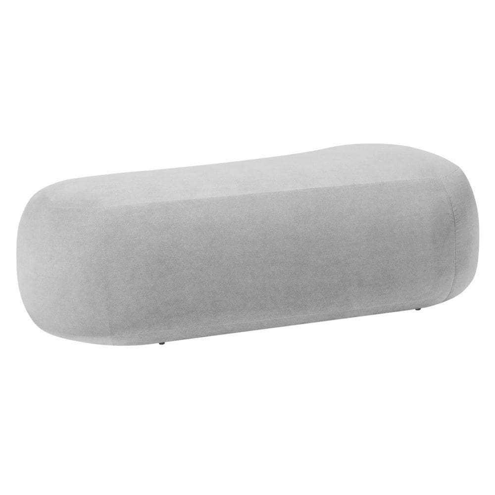 Puff Itália 160cm Sala Escritorio Luxo Linho Cinza