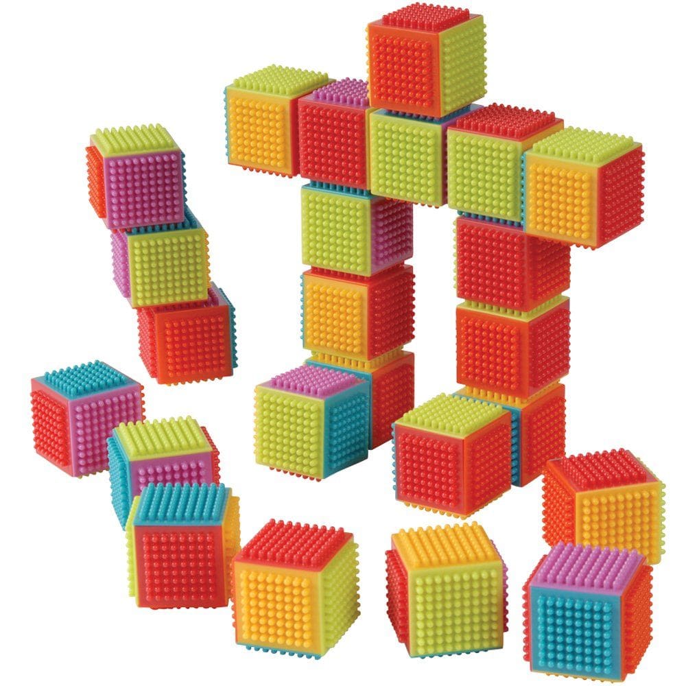 Conjunto de 24 cubos de cerdas Toy Constructive Playthings para criança