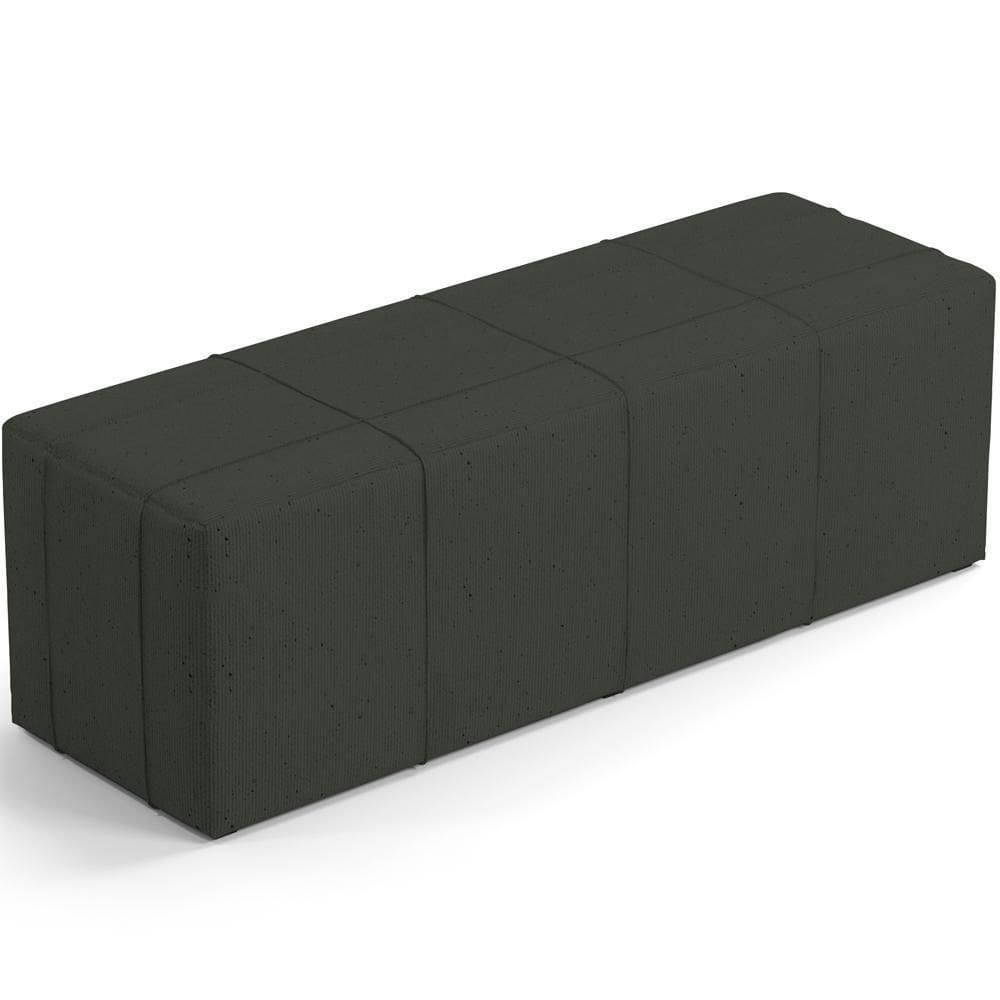 Puff Decorativo Living 160 Cm Roma W01 Linho Verde Musgo -Lyam