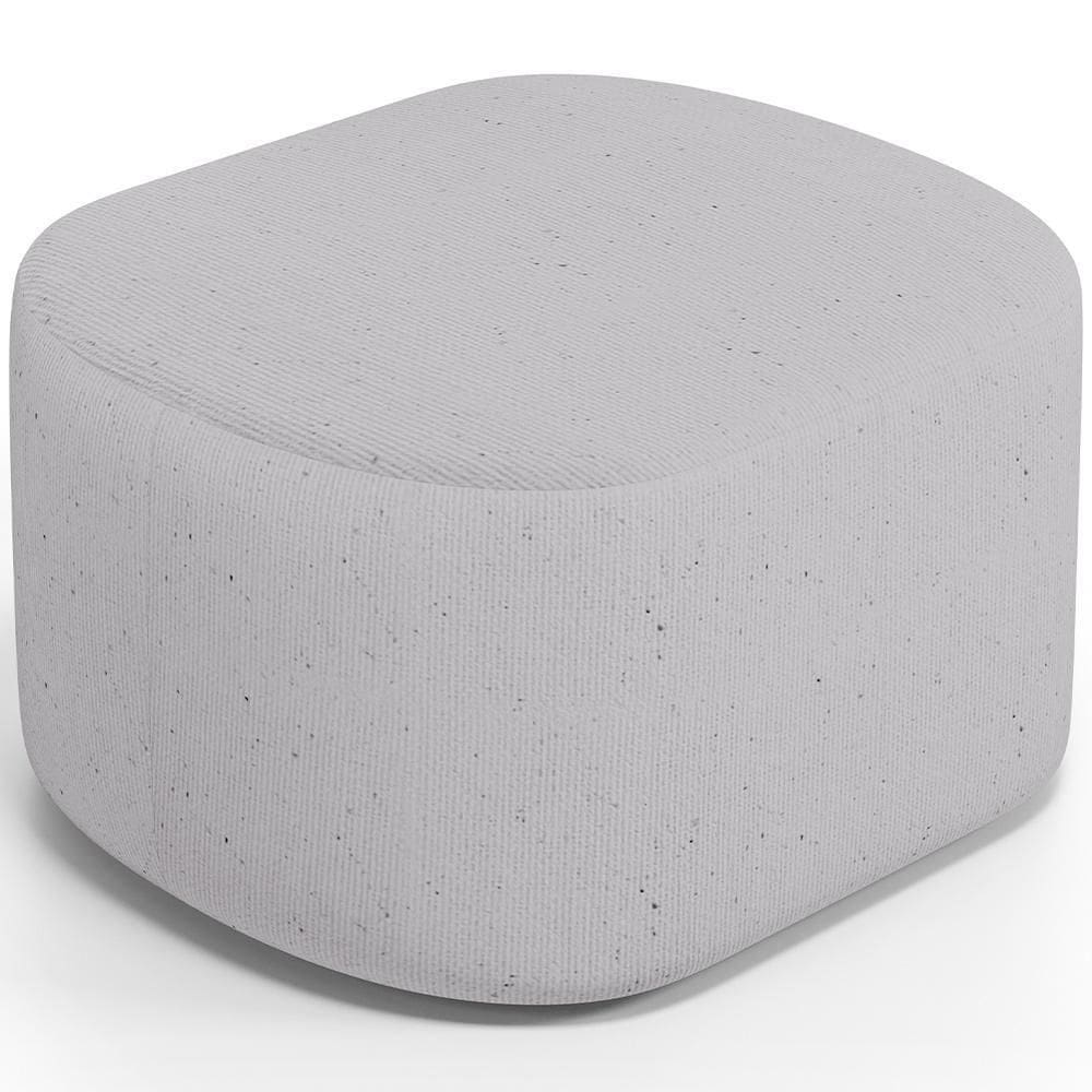 Puff Decorativo Orgânico Para Living Quarto 70cm Doha W01 Linho Cinza - Lyam Decor