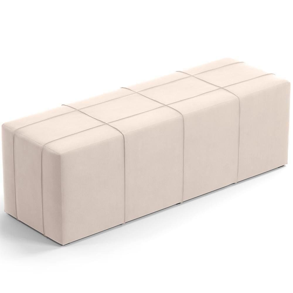 Puff Decorativo Living Sala De Estar 195 Cm Roma W01 Suede Bege -Lyam