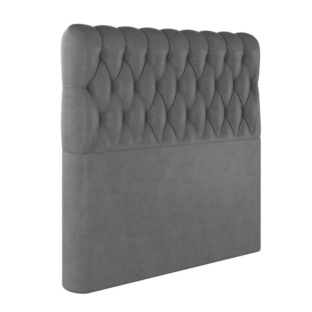 Cabeceira Queen Vegas Em Linho Com Sapata Cor Cinza Sonhar