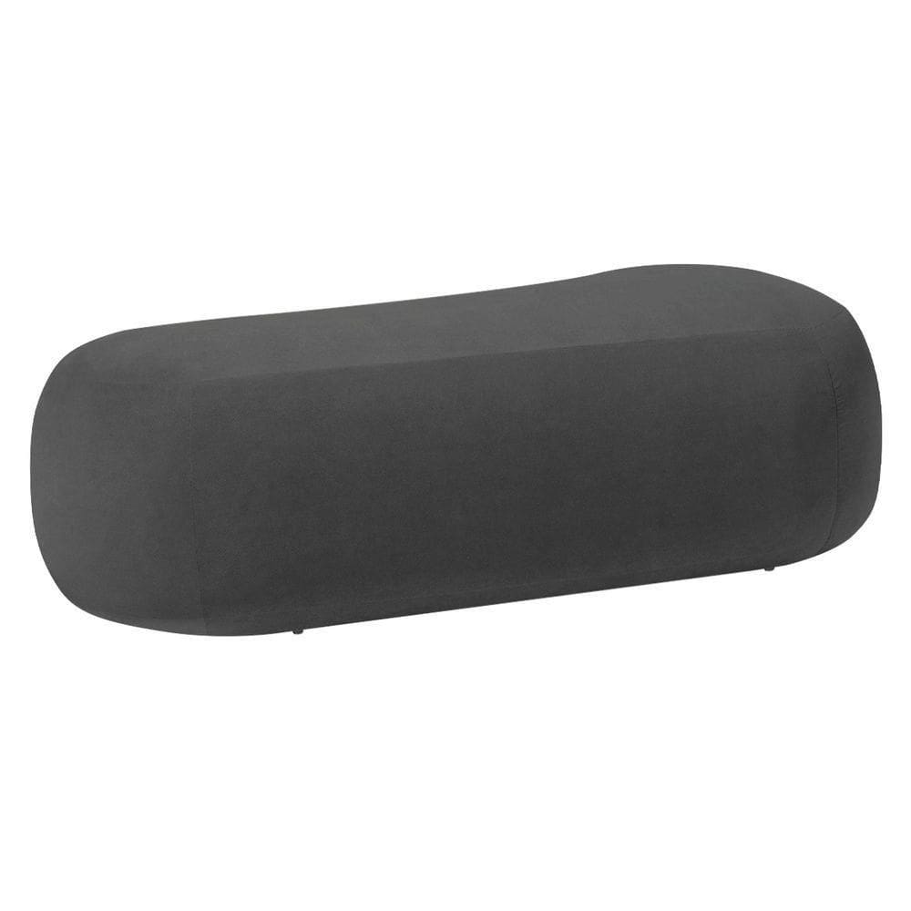 Puff Itália 160cm Sala Escritorio Luxo Linho Cinza