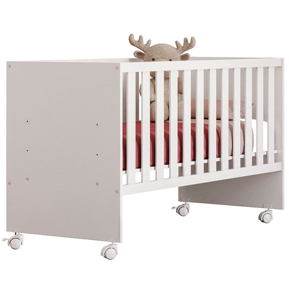 Berço Infantil Reto com Rodizíos MDP Docinho