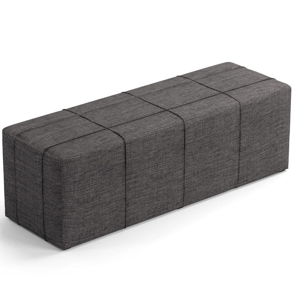 Puff Decorativo Living 160 Cm Roma W01 Linho Cinza Escuro -Lyam