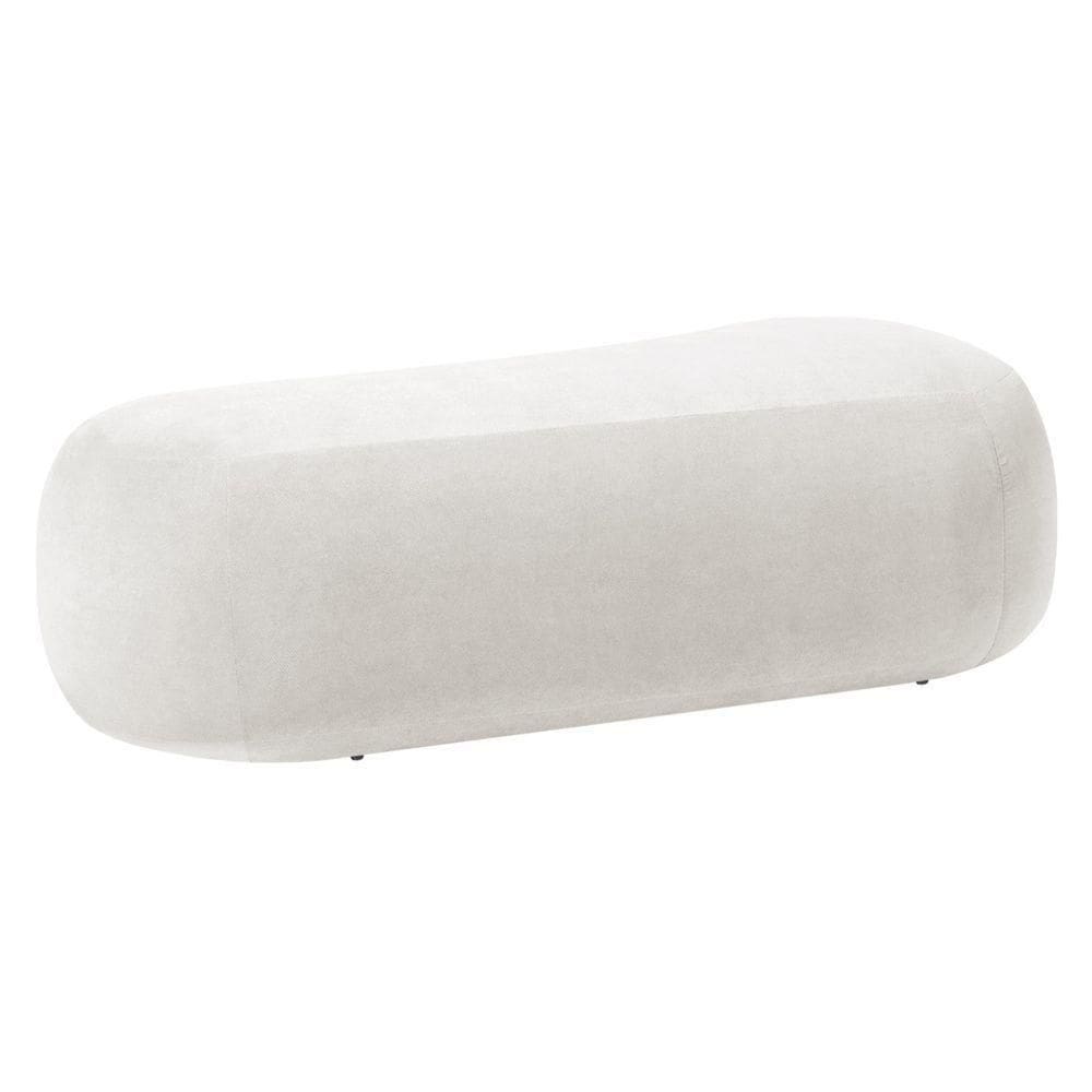 Puff Itália 160cm Sala Escritorio Luxo Bouclé Branco