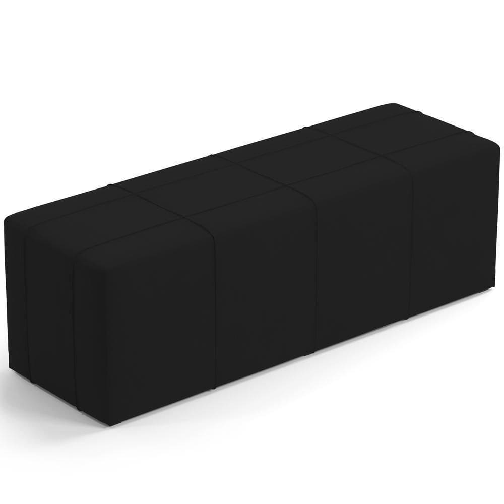 Puff Decorativo Living 195 Cm Roma W01 Suede Preto -Lyam