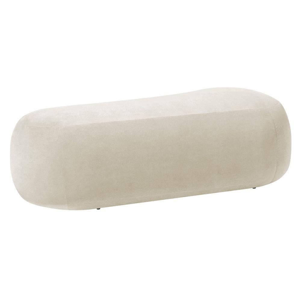 Puff Itália 160cm Sala Escritorio Luxo Linho Bege