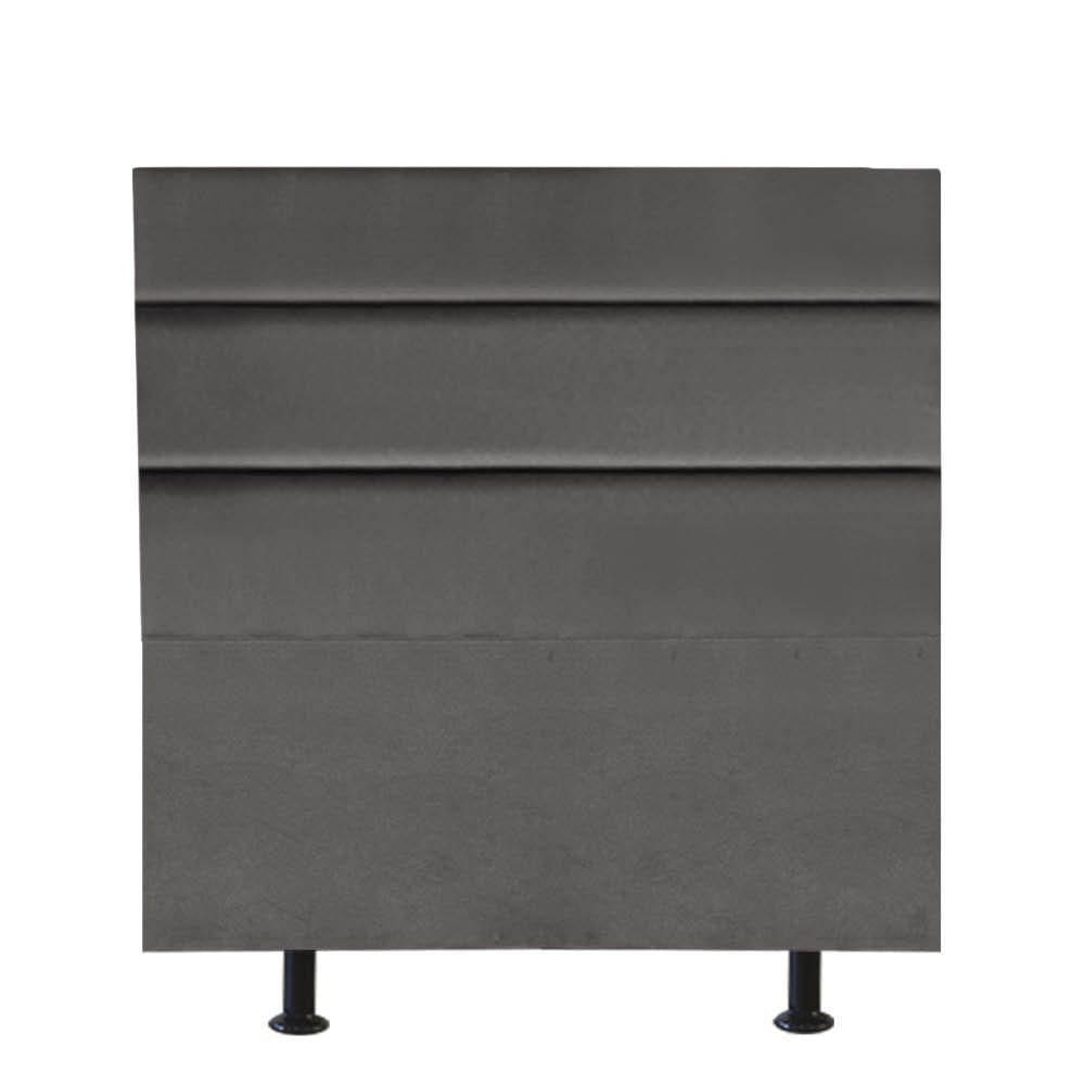 Cabeceira Estofada Argentina 90cm Solteiro Para Cama Box Suede Cinza Escuro Grafite Gat Magazine