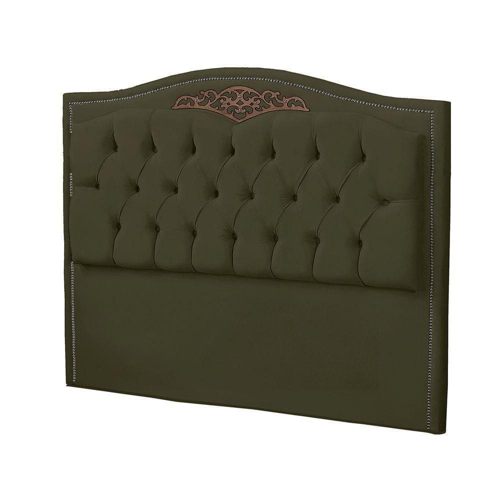 Cabeceira Casal Queen Size Estofada Para Cama Box Maitê Veludo Cor Chocolate