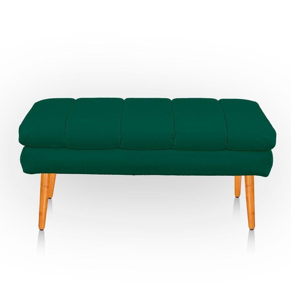 Puff Aparador Estofado Italy Decorativo Veludo Cor Verde Esmeralda