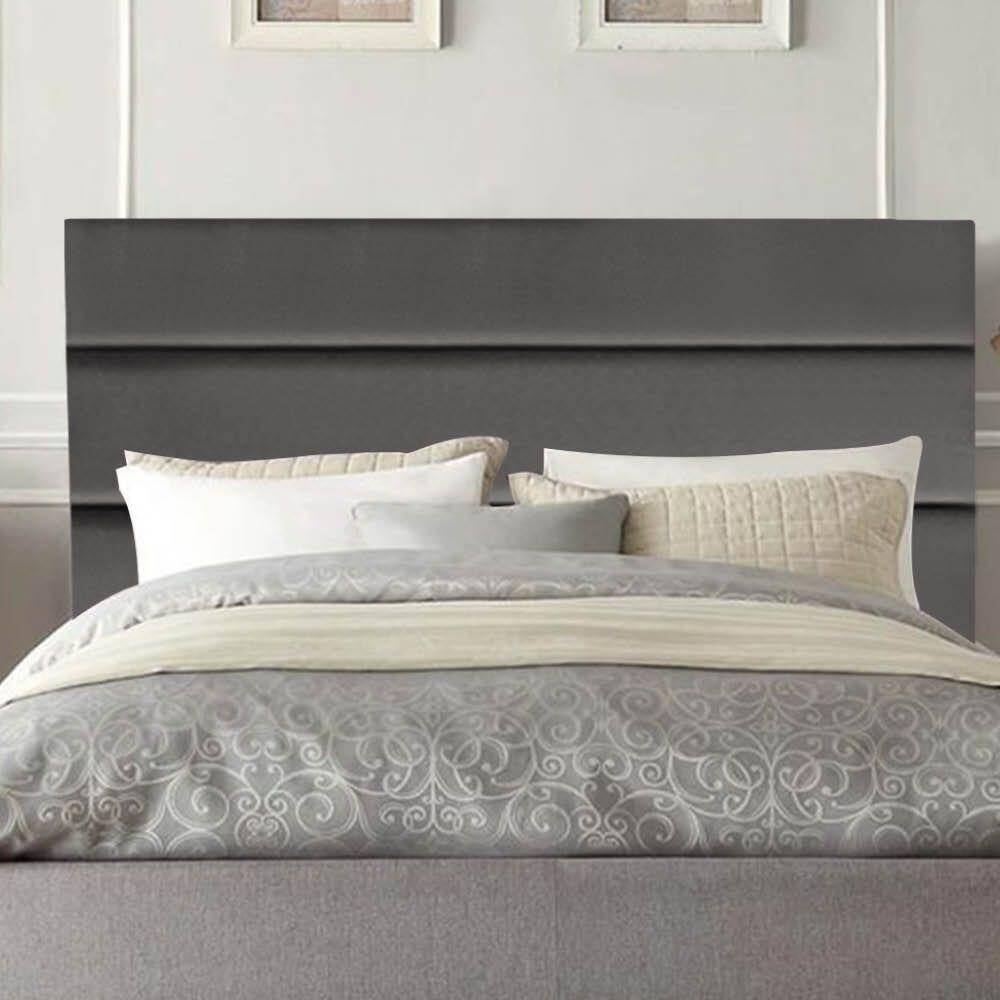 Cabeceira Estofada Argentina 160cm Queen Size Para Cama Box Suede Cinza Escuro Grafite Gat Magazine