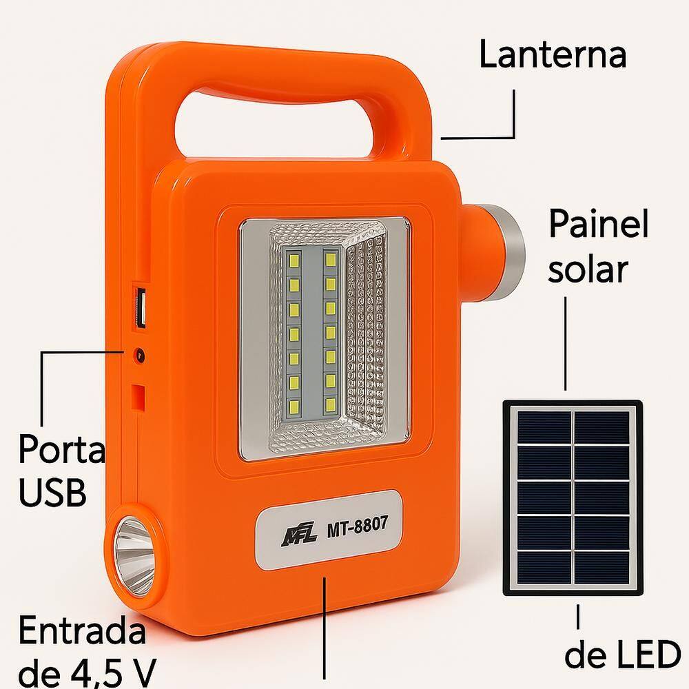 Kit Lanterna Led Solar Com Lampada Recarregavel Usb Power Bank 500Ma Iluminacao De Emergencia Para Camping E Aventura
