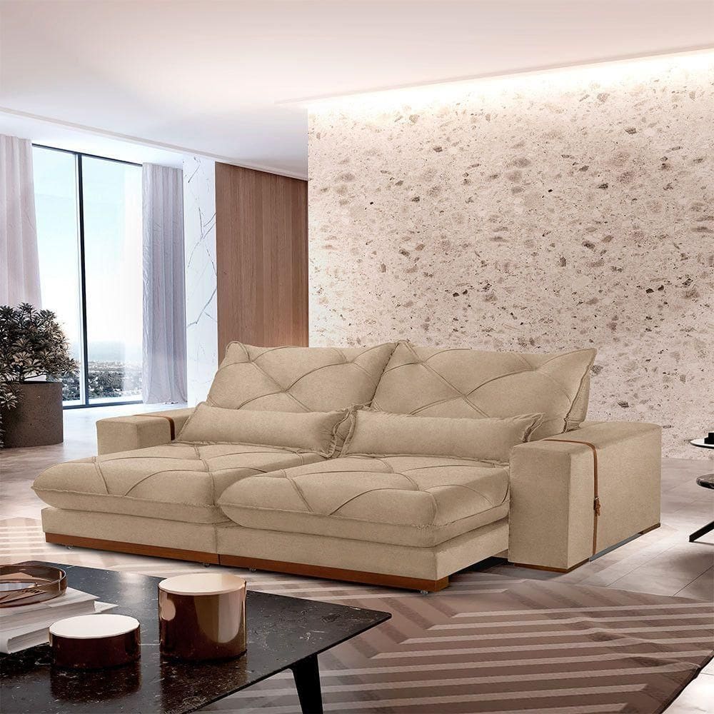 Sofá Turim Linho 02 Módulos De 90cm B25cm Meu Sofá Online A226 Linho Bege