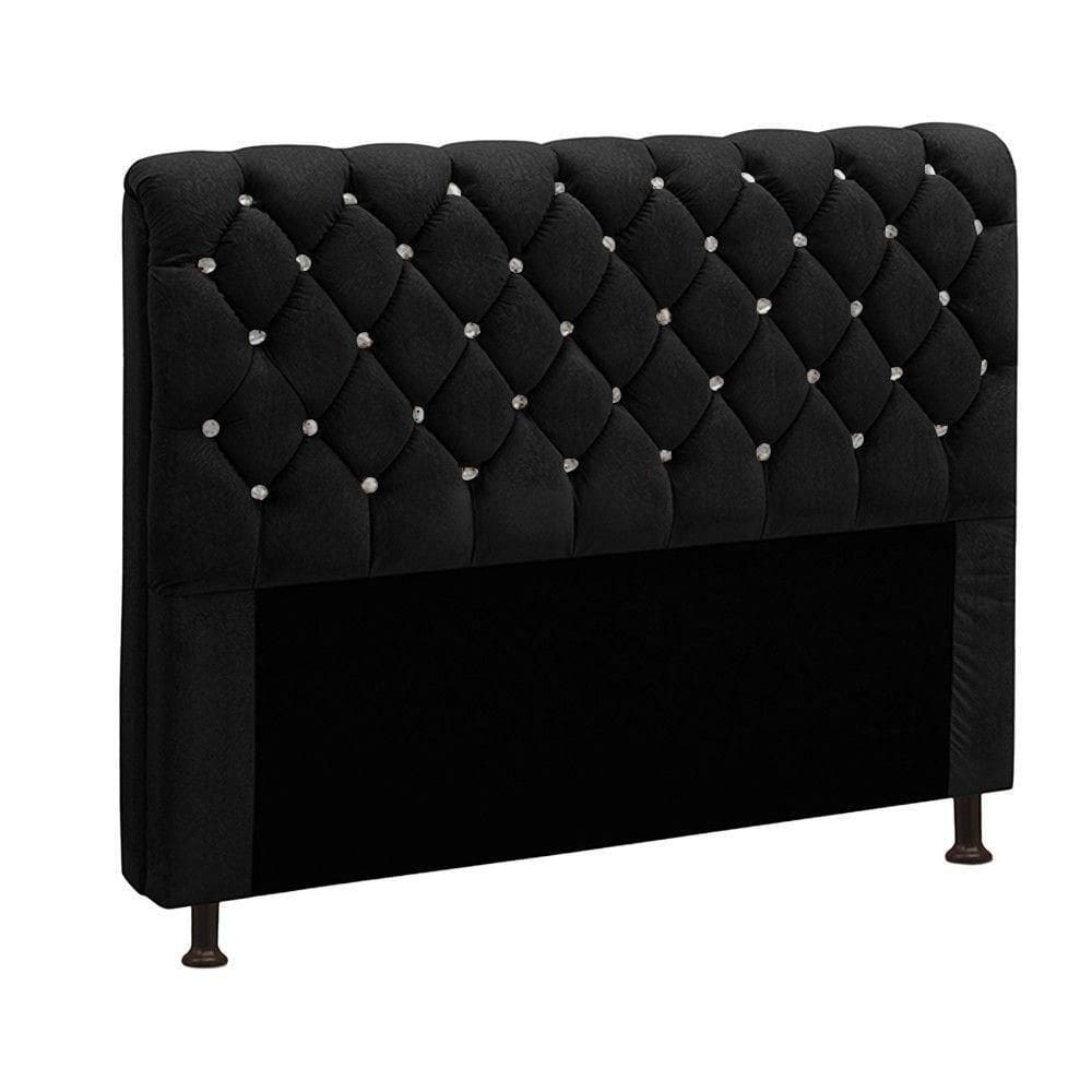 Cabeceira Fernanda 1,95 Para Cama Box King Size - Veludo Preto