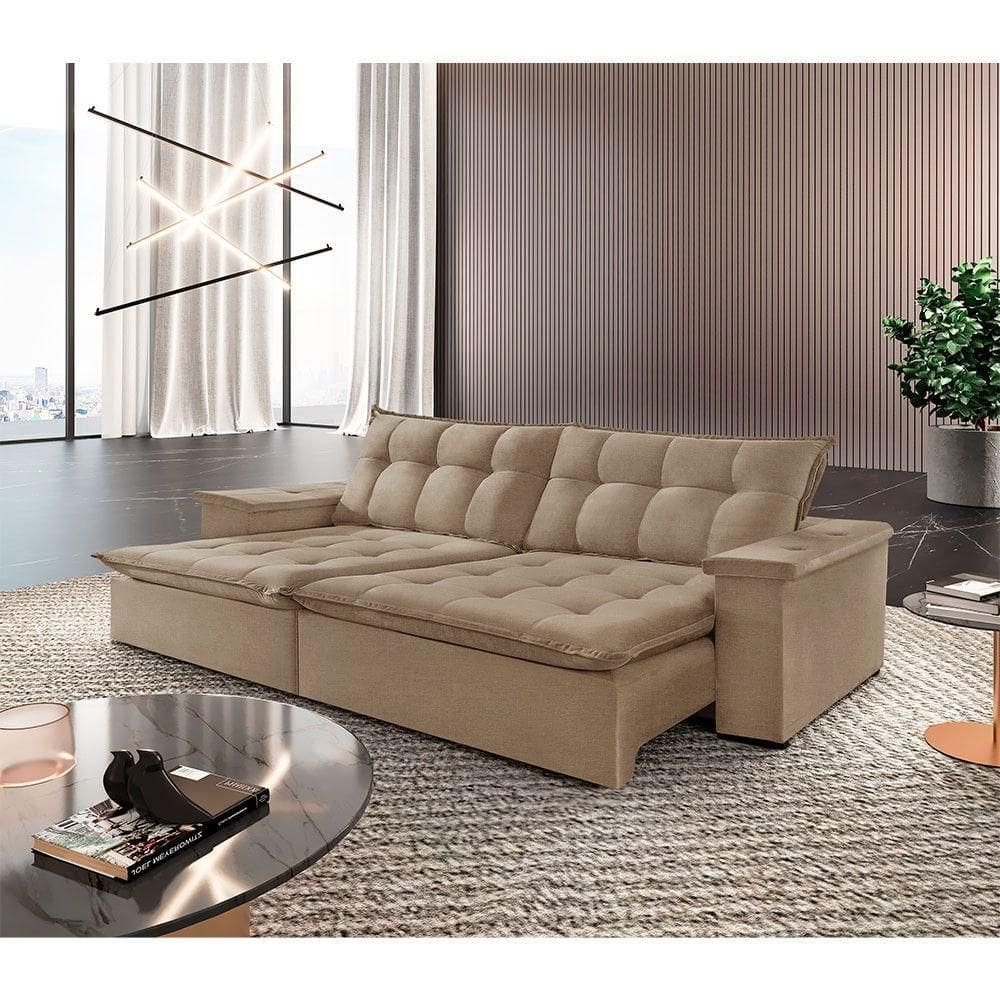 Sofá Estilo Linho 02 Módulos De 120m B25cm Meu Sofá Online A226 Linho Bege