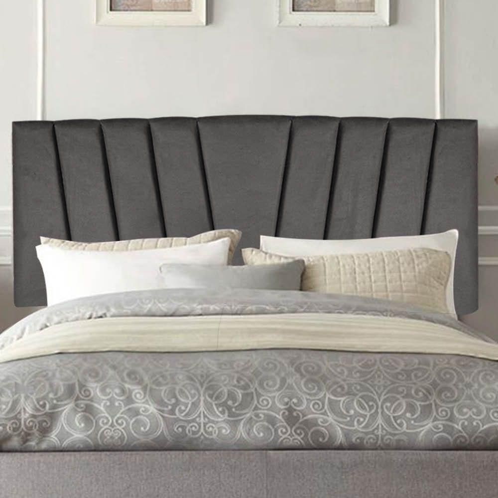 Painel Estofada Bélgica 90cm Solteiro Para Cama Box Quarto Corino Cinza