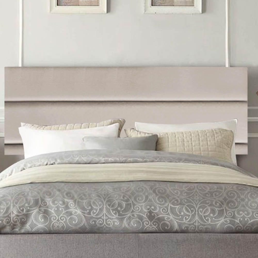 Painel Estofada Argentina 90cm Solteiro Para Cama Box Quarto Corino Bege