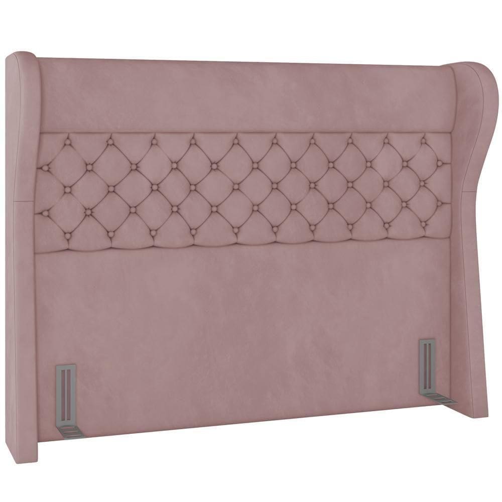 Cabeceira Cama Box Casal 140 Cm P05 Madrid Veludo Rosê