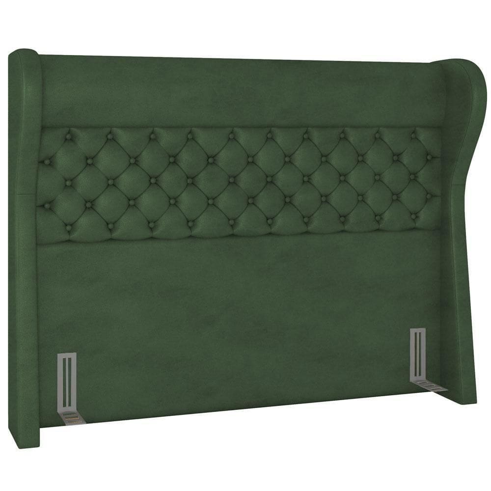 Cabeceira Cama Box Queen 160 Cm P05 Madrid Couríssimo Verde Musgo - Lyam Decor