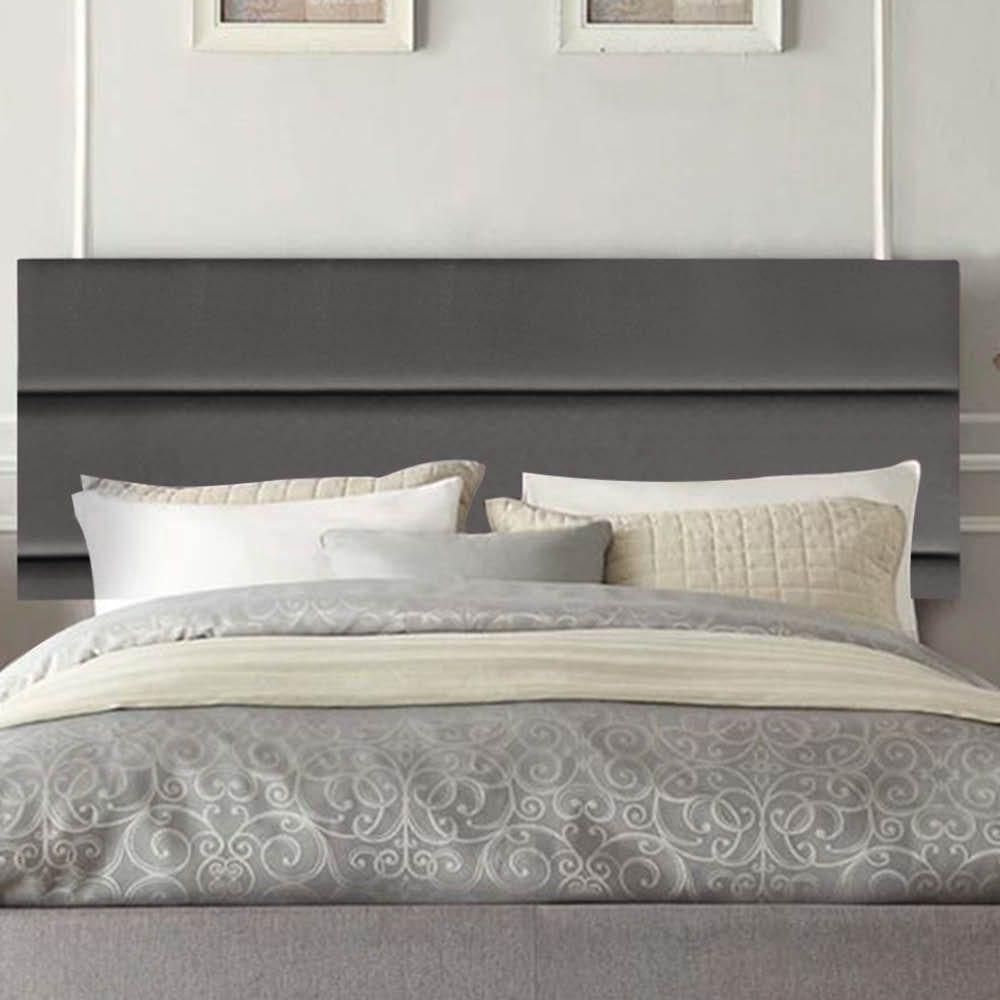 Painel Estofada Argentina 100cm Solteiro Para Cama Box Quarto Corino Cinza