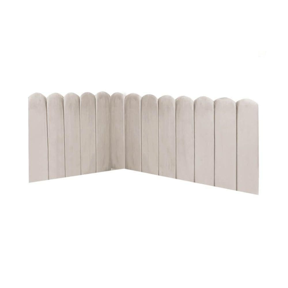 Cabeceira Painel Cama King Box Nuvem Suede Sandy 195 Cm Cor:bege