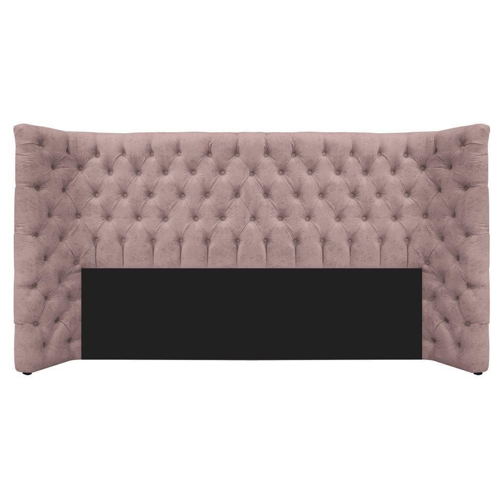Cabeceira King Everest P02 195cm Para Cama Box Linho Rosê