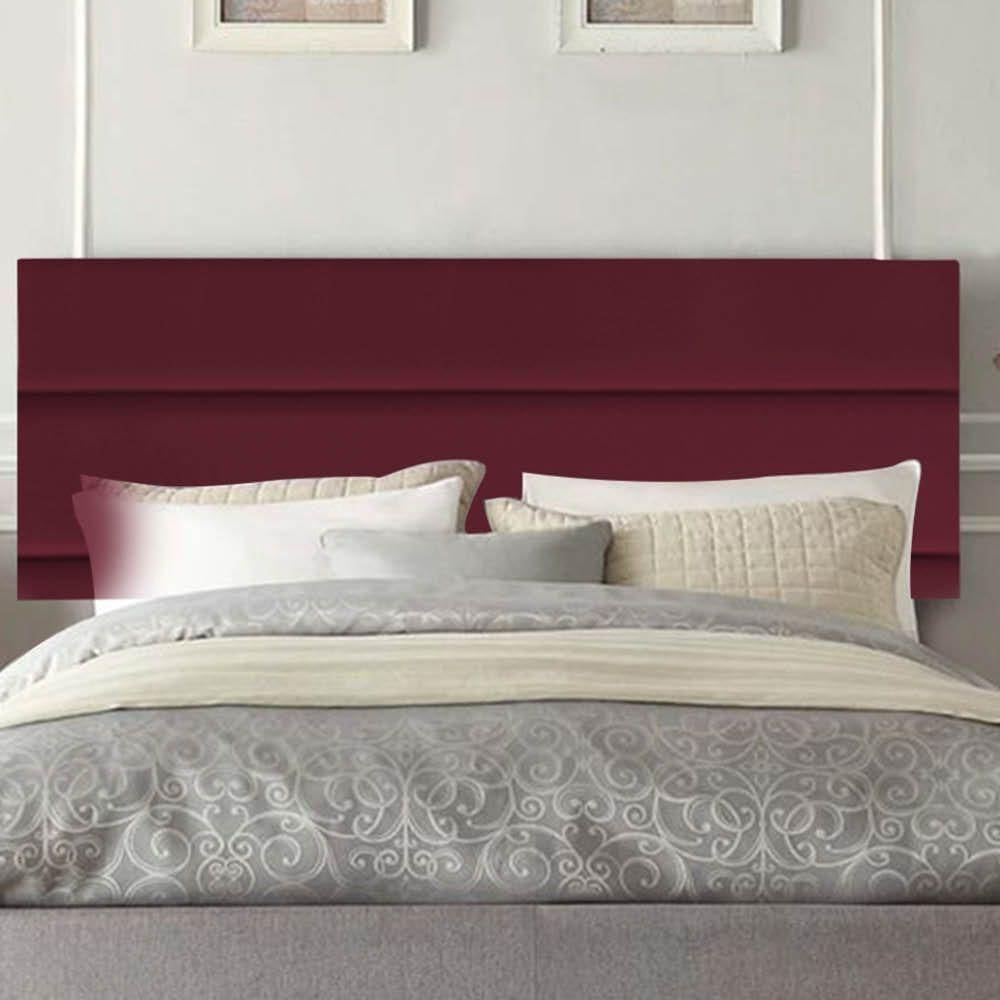 Painel Estofada Argentina 90cm Solteiro Para Cama Box Quarto Suede Bordô