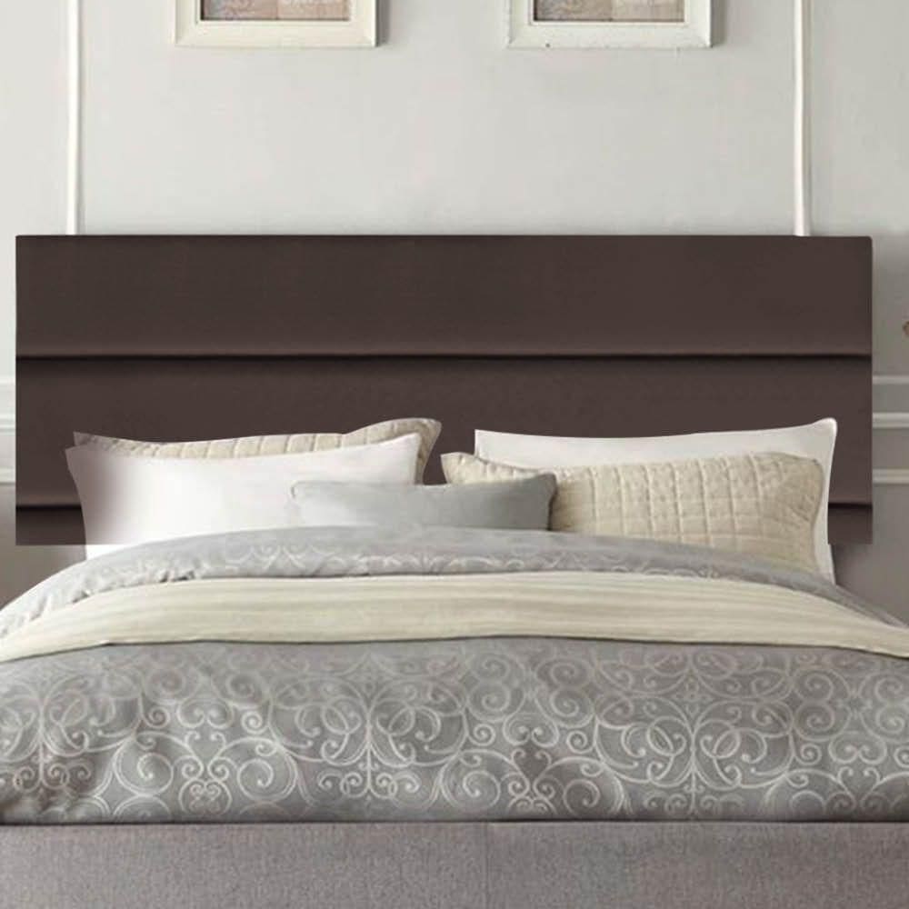 Painel Estofada Argentina 90cm Solteiro Para Cama Box Quarto Suede Marrom