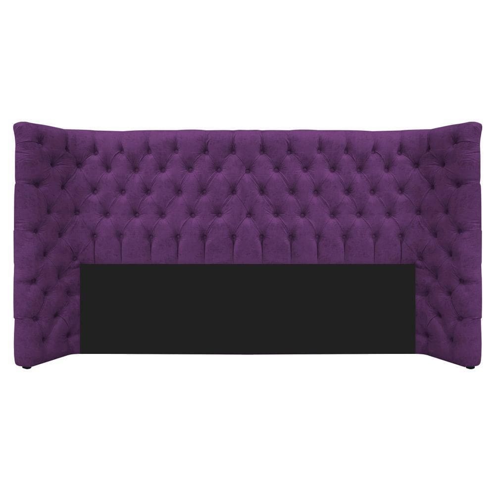 Cabeceira King Everest P02 195cm Para Cama Box Suede Roxo