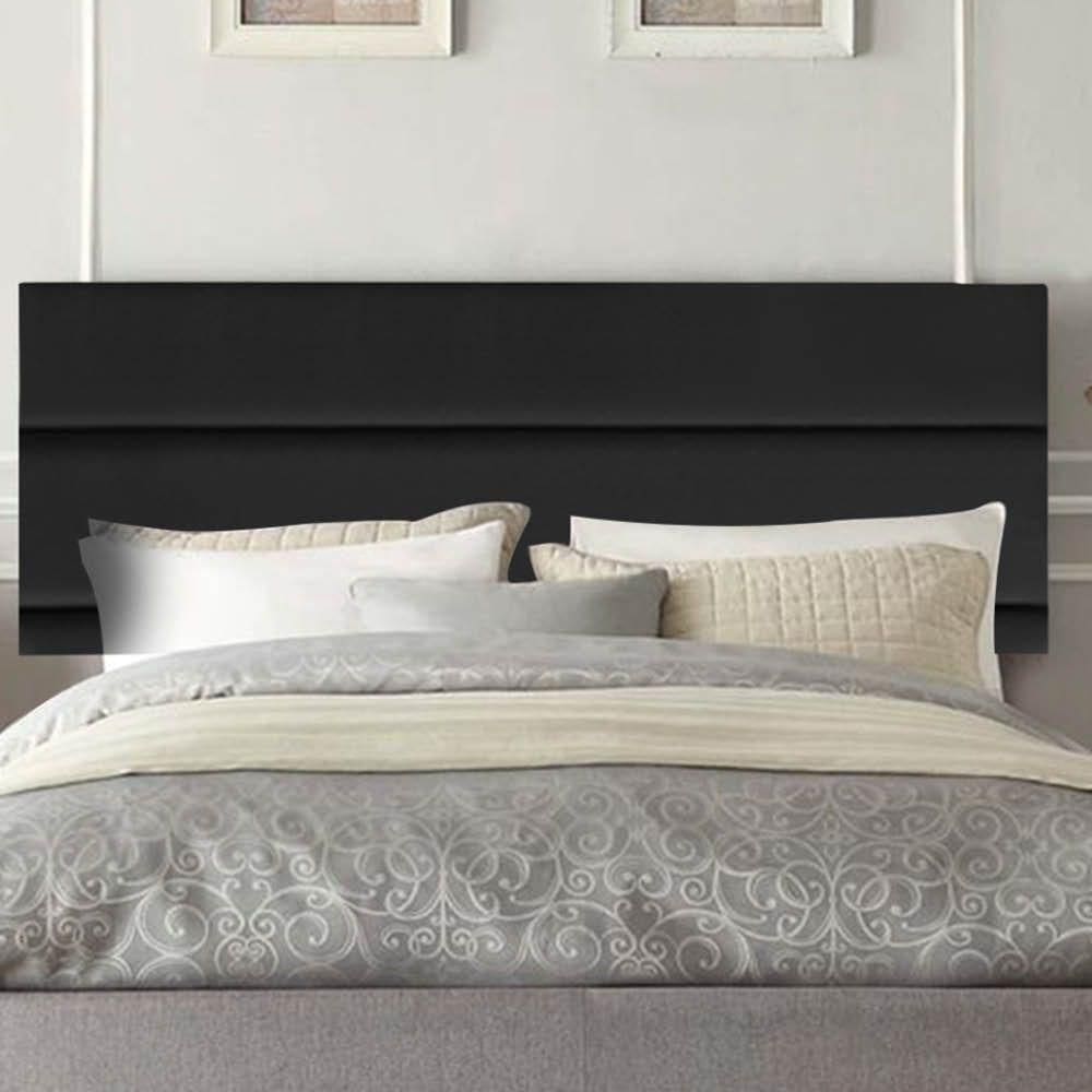 Painel Estofada Argentina 140cm Casal Para Cama Box Quarto Suede Preto