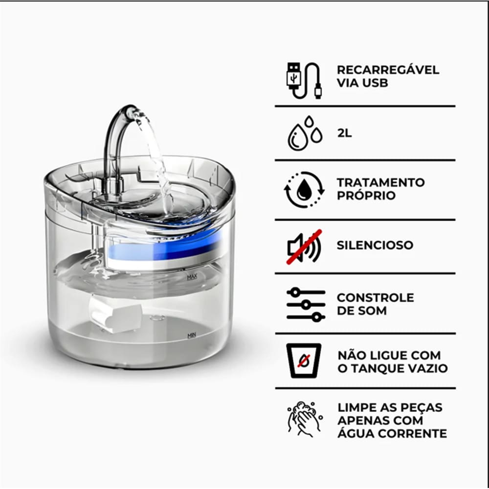 Bebedouro Fonte De Agua Com Filtro Para Pet