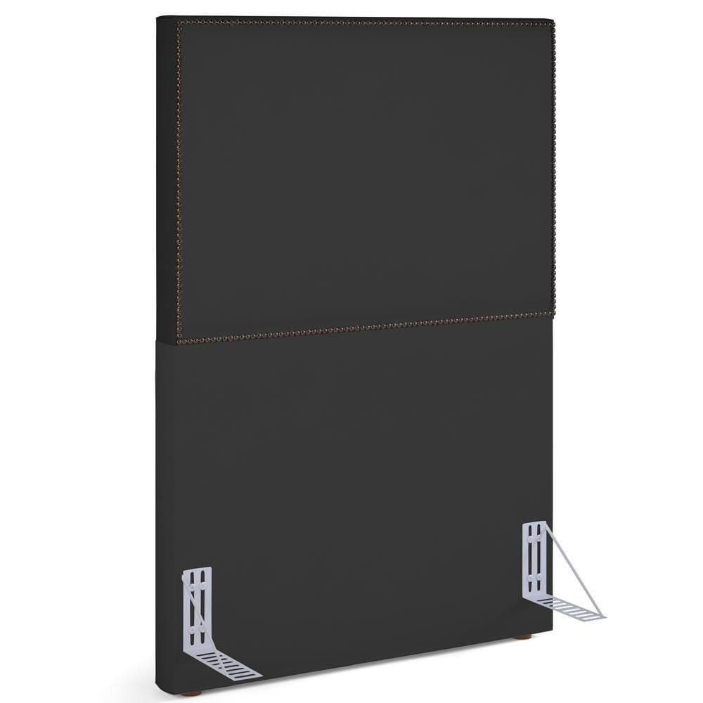 Cabeceira Cama Box Solteiro Com Tachas 100 Cm Suede Preto
