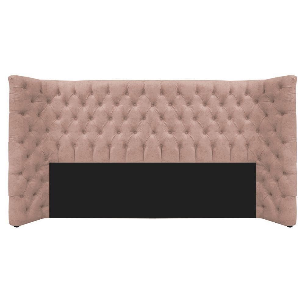 Cabeceira King Everest P02 195cm Para Cama Box Suede Rosê