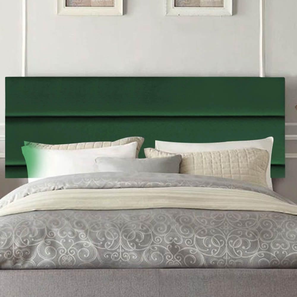 Painel Estofada Argentina 100cm Solteiro Para Cama Box Quarto Suede Verde