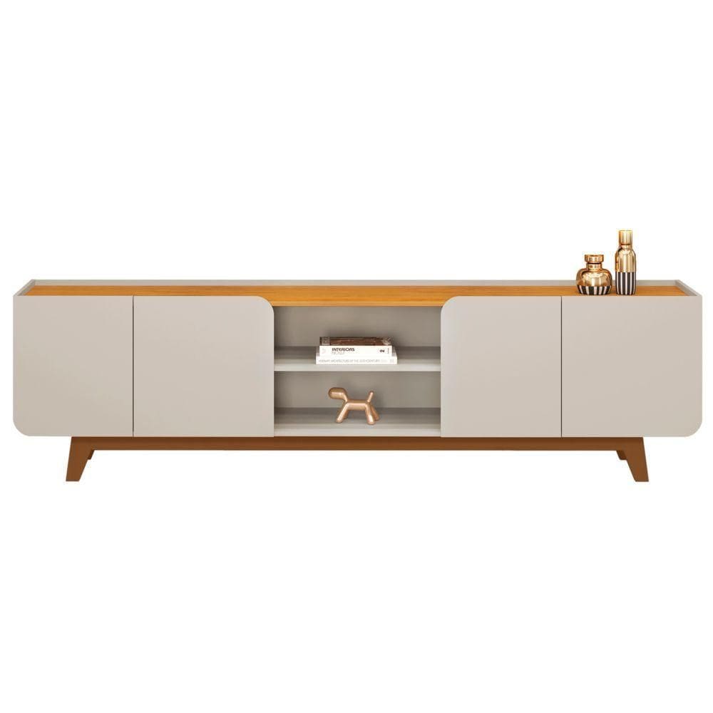 Rack Para Sala Bancada De Tv 75 Pol 220cm D04 Cedro/bali - Mpozenato
