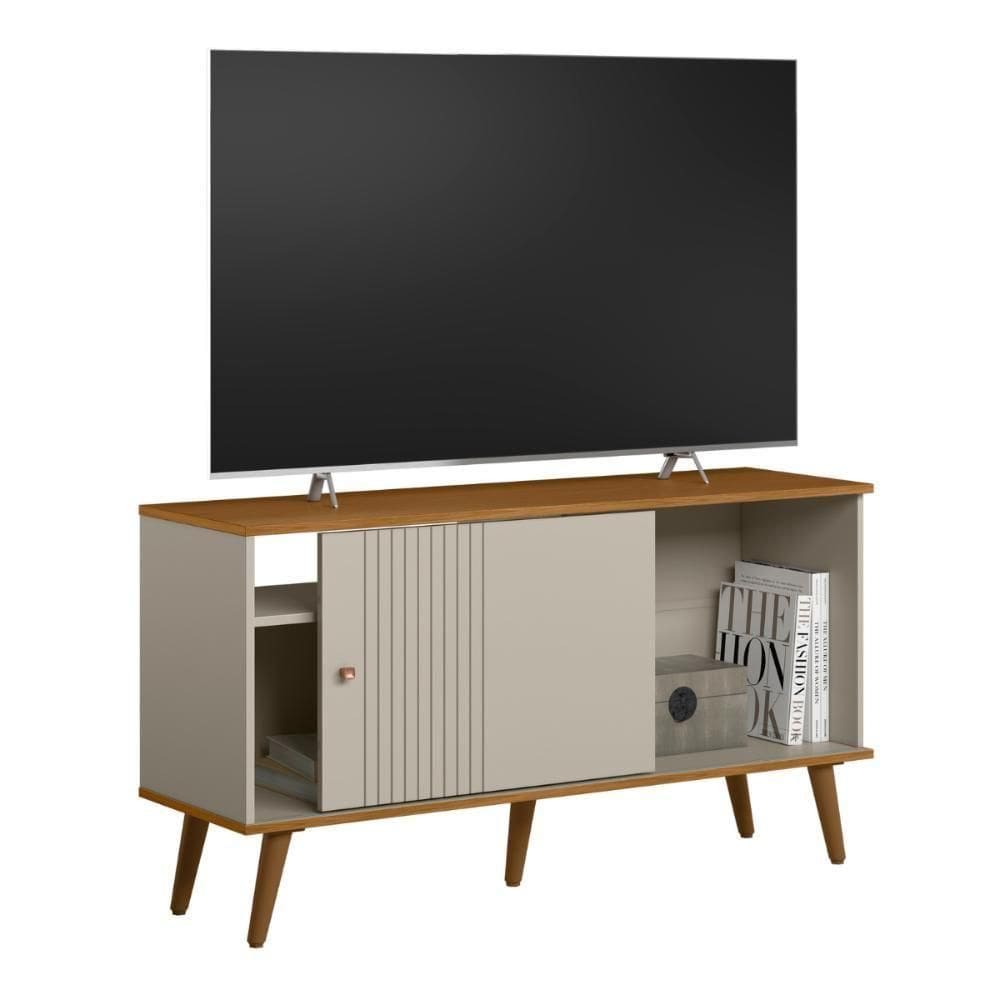 Rack Porta Frisada Para Tv 55\` Guimarães Nature Off-white