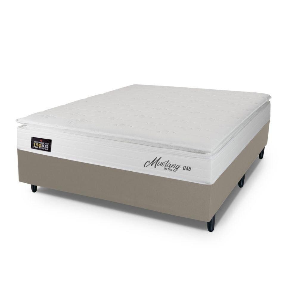 Conjunto Box Casal Hellen Mustang Espuma D45 Pillow Top Branco