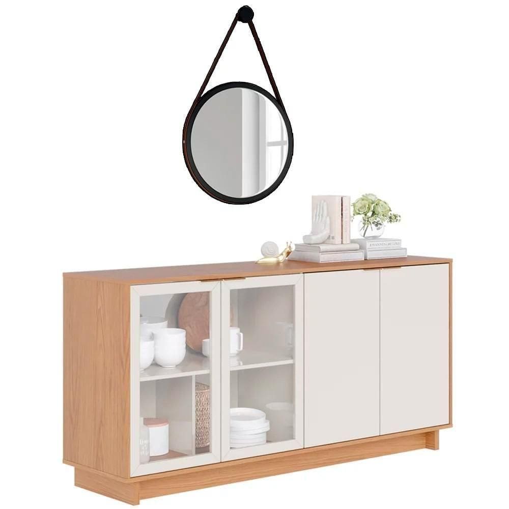 Balcão Aparador Vicky Adnet 67Cm C05 Noce Milano/Preto
