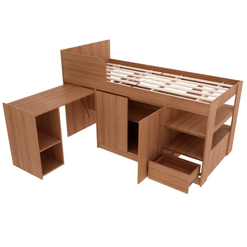 Cama Infantil Multifuncional C/Escrivan Amendoa Tecno Mobili