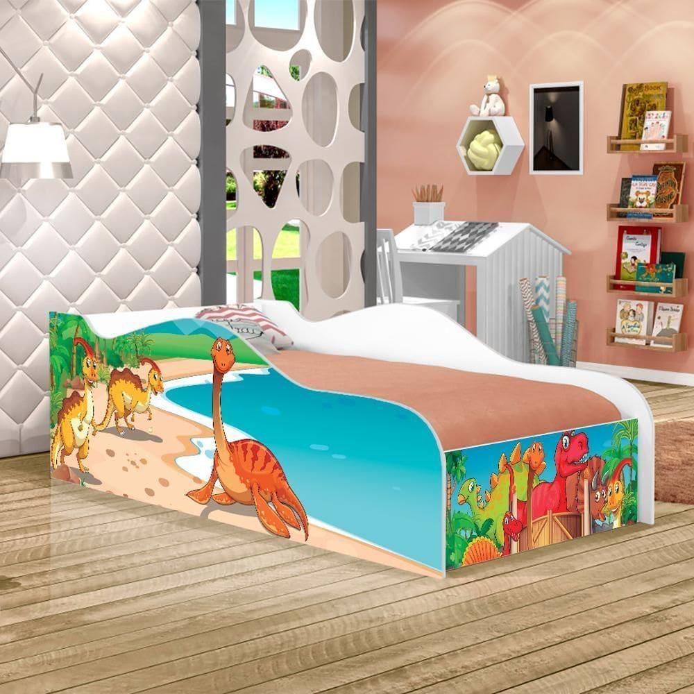 Cama Like Mundo Dos Dinos Solteiro Com Colchão