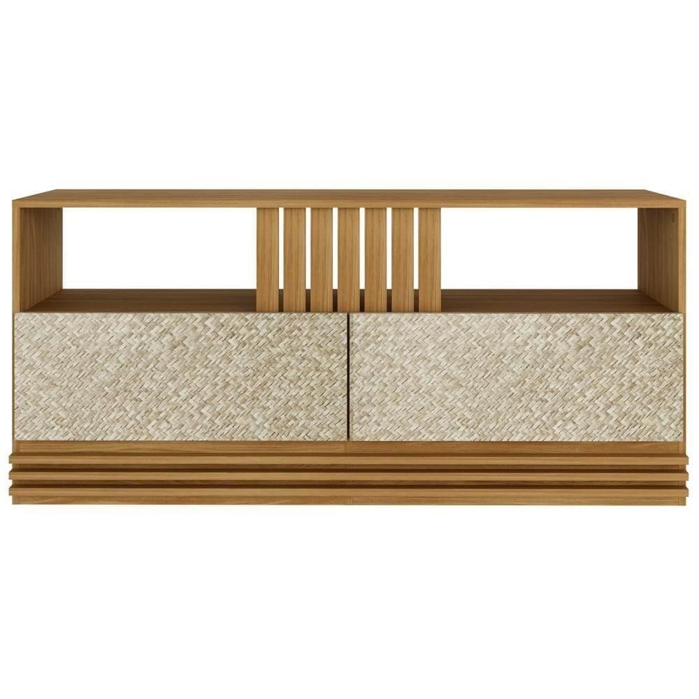 Rack 2 Gavetas Para Tv 42 Polegadas R1479 Natural Palha Tecno Mobili Natural Palha