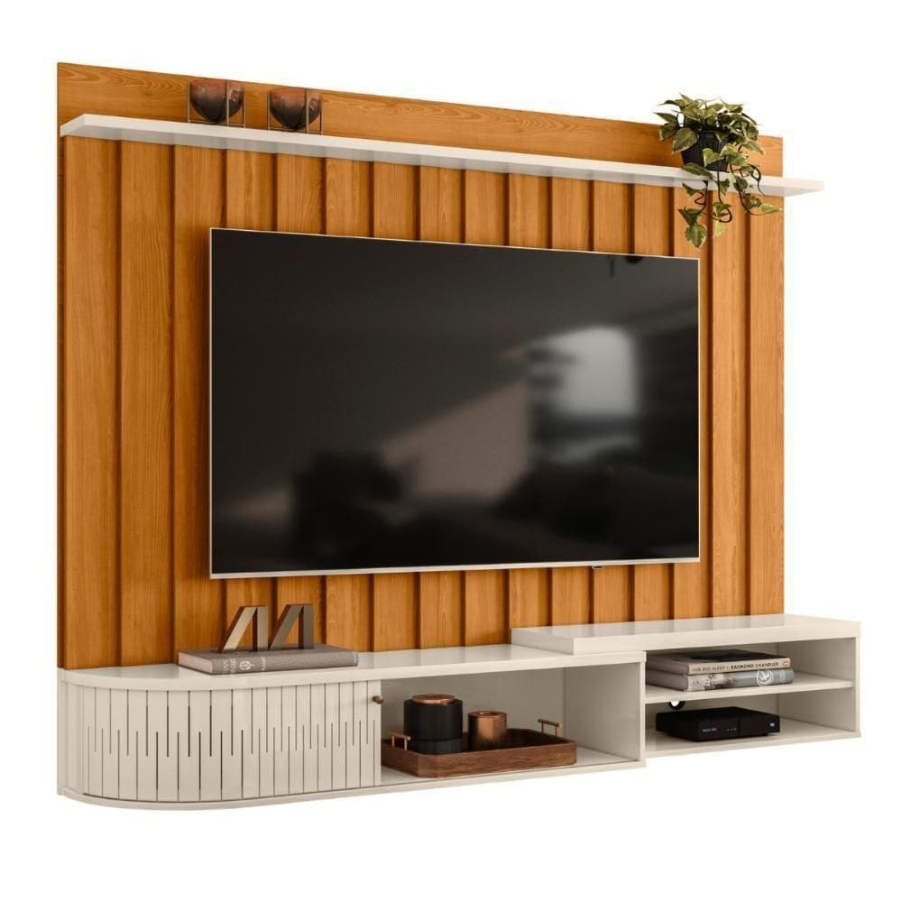 Home Ripado Para Tvs De 75"catânia Cinamomo Off White