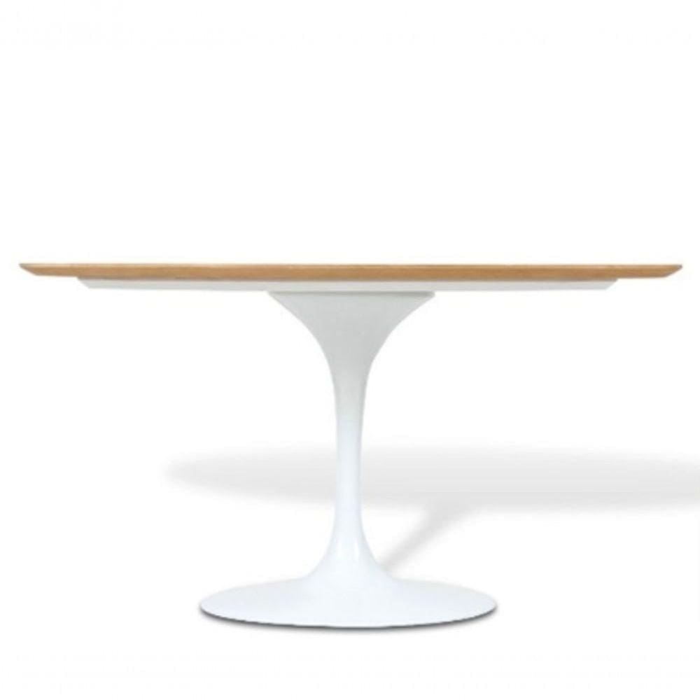 Mesa De Jantar Tulipa Oval 244X137cm Freijó Branco