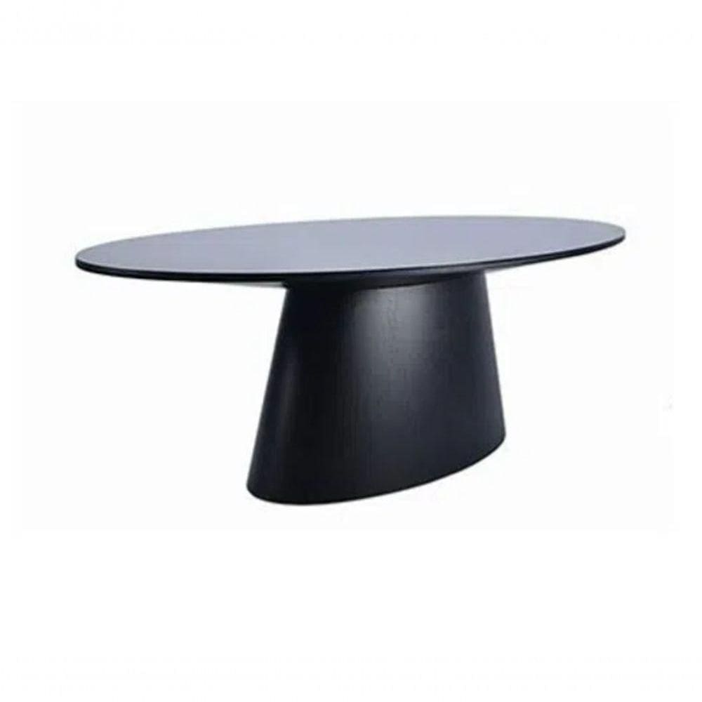 Mesa De Jantar Cone Oval 120X80 Cm Laqueada Preto
