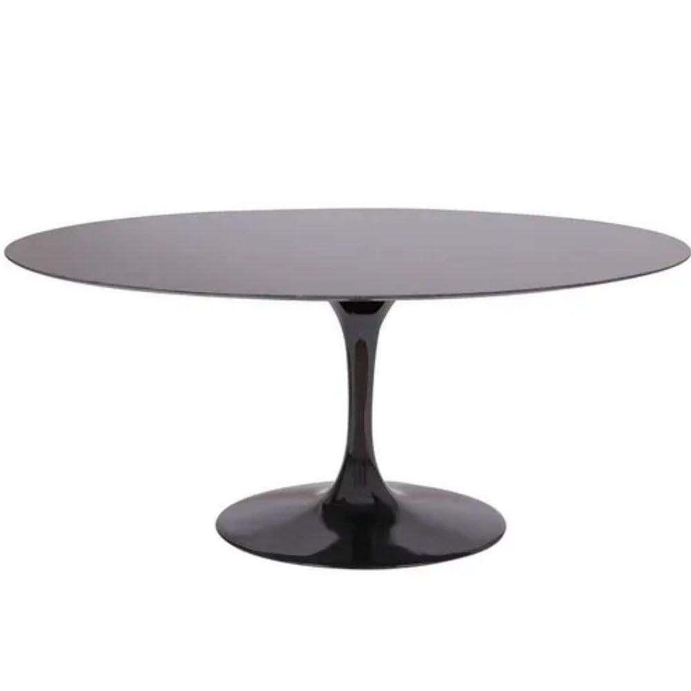 Mesa De Jantar Tulipa Saarinen 198X122 Cm Preto