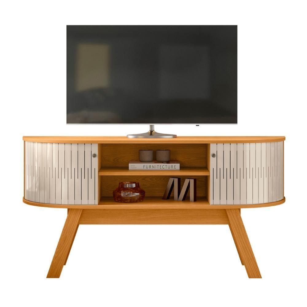 Rack Para Tvs 55” Com 2 Portas Nottingham Cinamomo Off White